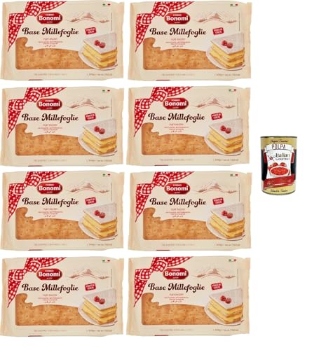 Bonomi Base per Millefoglie, Blätterteigboden, Puff Pastry Base für Millefoglie Kuchen 8x 300g + Italian Gourmet polpa 400g Bonomi Base per Millefoglie, Blätterteigboden, Puff Pastry Base für Millefoglie Kuchen 8x 300g + Italian Gourmet polpa 400g von Italian Gourmet E.R.