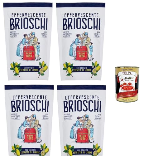 Brioschi Brausetabletten, erfrischender, granulierter Durstlöscher mit exquisitem Zitronenextrakt, 4x100 g+ Italian Gourmet polpa 400g Brioschi Brausetabletten, erfrischender, granulierter Durstlöscher mit exquisitem Zitronenextrakt, 4x100 g+ Italian Gourmet polpa 400g von Italian Gourmet E.R.