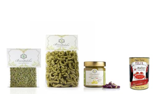 Brontedolci, Box pasta al pistacchio, Mit Handwerkspistazien -Pasta Casarecce, Pistazienpesto und Pistazienkörnern + Italian Gourmet polpa 400g Brontedolci, Box pasta al pistacchio, Mit Handwerkspistazien -Pasta Casarecce, Pistazienpesto und Pistazienkörnern + Italian Gourmet polpa 400g von Italian Gourmet E.R.