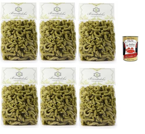 Brontedolci Casarecce Pasta artigianale al Pistacchio Hartweizengrieß Pasta Pistazienpaste, Hergestellt mit Grießmehl und 10% Pistazien, 6x 500g + Italian Gourmet polpa 400g Brontedolci Casarecce Pasta artigianale al Pistacchio Hartweizengrieß Pasta Pistazienpaste, Hergestellt mit Grießmehl und 10% Pistazien, 6x 500g + Italian Gourmet polpa 400g von Italian Gourmet E.R.