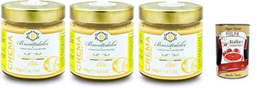 Brontedolci Crema Spalmabile al limone Streichfähige Brotaufstrich zitronencreme 3x 190g in Glas aus Sizilien + Italian Gourmet polpa 400g Brontedolci Crema Spalmabile al limone Streichfähige Brotaufstrich zitronencreme 3x 190g in Glas aus Sizilien + Italian Gourmet polpa 400g von Italian Gourmet E.R.