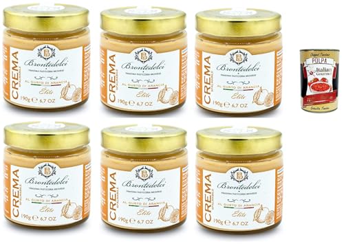 Brontedolci Crema Spalmabile ala'arancia Streichfähige Brotaufstrich orangencreme 6x 190g in Glas aus Sizilien + Italian Gourmet polpa 400g Brontedolci Crema Spalmabile ala'arancia Streichfähige Brotaufstrich orangencreme 6x 190g in Glas aus Sizilien + Italian Gourmet polpa 400g von Italian Gourmet E.R.