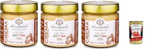 Brontedolci Crema Spalmabile alla Nocciola Streichfähige Brotaufstrich Haselnusscreme 3x 190g in Glas aus Sizilien mit 40% Haselnüssen + Italian Gourmet polpa 400g Brontedolci Crema Spalmabile alla Nocciola Streichfähige Brotaufstrich Haselnusscreme 3x 190g in Glas aus Sizilien mit 40% Haselnüssen + Italian Gourmet polpa 400g von Italian Gourmet E.R.