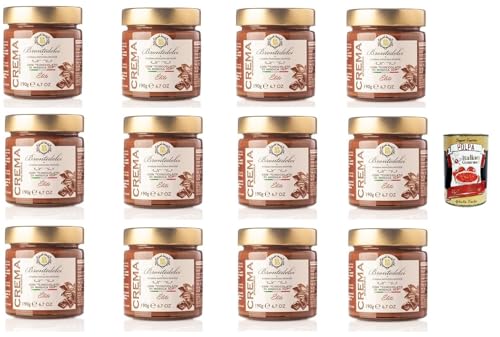 Brontedolci Crema Spalmabile con Cioccolato di Modica IGP Schokoladenaufstrich Schokolade 12x 190g Streichfähige Brotaufstrich in Glas Italienisches Produkt aus Sizilien + Italian Gourmet polpa 400g Brontedolci Crema Spalmabile con Cioccolato di Modica IGP Schokoladenaufstrich Schokolade 12x 190g Streichfähige Brotaufstrich in Glas Italienisches Produkt aus Sizilien + Italian Gourmet polpa 400g von Italian Gourmet E.R.