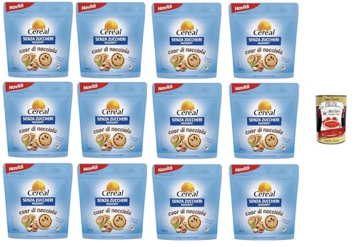 CÉRÉAL SENZA ZUCCHERI Cuor di Nocciola Kekse ohne Zuckerzusatz, mit Haselnuss- und Kakaocreme, Frischesparpackung,12x 180g+ Italian Gourmet polpa 400g CÉRÉAL SENZA ZUCCHERI Cuor di Nocciola Kekse ohne Zuckerzusatz, mit Haselnuss- und Kakaocreme, Frischesparpackung,12x 180g+ Italian Gourmet polpa 400g von Italian Gourmet E.R.