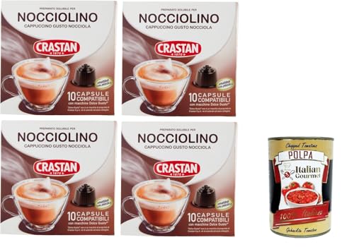 CRASTAN 1870, Nocciolino, 10 Kapseln, 4 Schachteln mit 10 Kapseln Getränk mit Haselnussgeschmack, Kapseln kompatibel zum Süßen nach Belieben,+ Italian Gourmet polpa 400g CRASTAN 1870, Nocciolino, 10 Kapseln, 4 Schachteln mit 10 Kapseln Getränk mit Haselnussgeschmack, Kapseln kompatibel zum Süßen nach Belieben,+ Italian Gourmet polpa 400g von Italian Gourmet E.R.