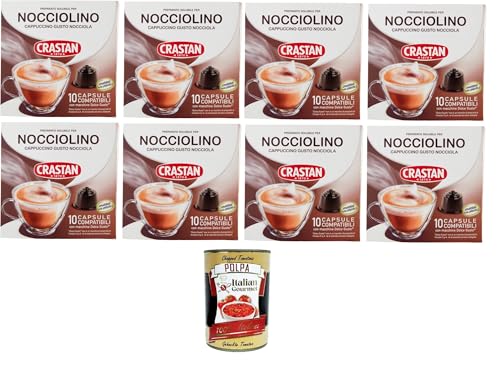 CRASTAN 1870, Nocciolino, 10 Kapseln, 8 Schachteln mit 10 Kapseln Getränk mit Haselnussgeschmack, Kapseln kompatibel zum Süßen nach Belieben,+ Italian Gourmet polpa 400g CRASTAN 1870, Nocciolino, 10 Kapseln, 8 Schachteln mit 10 Kapseln Getränk mit Haselnussgeschmack, Kapseln kompatibel zum Süßen nach Belieben,+ Italian Gourmet polpa 400g von Italian Gourmet E.R.