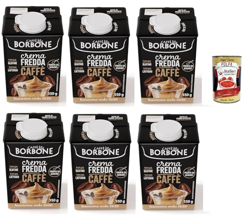 Caffè Borbone Kaffeecreme - Sahne auf Milchbasis mit laktosefreiem, löslichem Kaffee, langlebig UHT - laktose- und glutenfrei 6x 550-Gramm-Kartonpackung + Italian Gourmet polpa 400g Caffè Borbone Kaffeecreme - Sahne auf Milchbasis mit laktosefreiem, löslichem Kaffee, langlebig UHT - laktose- und glutenfrei 6x 550-Gramm-Kartonpackung + Italian Gourmet polpa 400g von Italian Gourmet E.R.