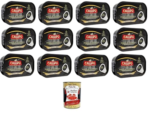 Callipo Filetti di Ventresca di Tonno all'olio di oliva Thunfischbauchfilets in Olivenöl 12x125gr + Italian Gourmet polpa 400g Callipo Filetti di Ventresca di Tonno all'olio di oliva Thunfischbauchfilets in Olivenöl 12x125gr + Italian Gourmet polpa 400g von Italian Gourmet E.R.