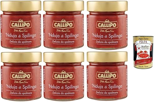 Callipo Nduja di Spilinga, Delizia da spalmare Nduja von Spilinga, köstlicher Aufstrich 6x200gr + Italian Gourmet polpa 400g Callipo Nduja di Spilinga, Delizia da spalmare Nduja von Spilinga, köstlicher Aufstrich 6x200gr + Italian Gourmet polpa 400g von Italian Gourmet E.R.