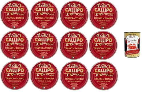 Callipo Tranci di Tonno Olio d’Oliva Latta Thunfischsteaks-Olivenöldose– 12x 300 gr+ Italian Gourmet polpa 400g Callipo Tranci di Tonno Olio d’Oliva Latta Thunfischsteaks-Olivenöldose– 12x 300 gr+ Italian Gourmet polpa 400g von Italian Gourmet E.R.