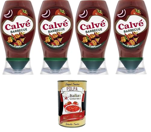 Calvé Barbecue-Sauce, BBQ-Sauce mit starkem Holz- und Raucharoma, ideal für alle Fleischgerichte, 4 x 250 ml + Italian Gourmet polpa 400gr Calvé Barbecue-Sauce, BBQ-Sauce mit starkem Holz- und Raucharoma, ideal für alle Fleischgerichte, 4 x 250 ml + Italian Gourmet polpa 400gr von Italian Gourmet E.R.