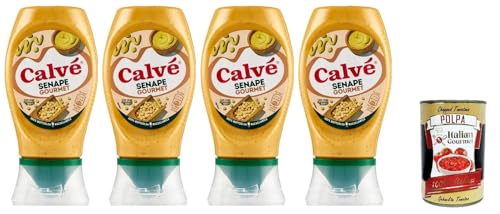 Calvè Senape Gourmet,Senf mit leicht würzigen Körnern, Würzsoße, Glutenfrei Würzsauce,Top Down 4x 250ml + Italian Gourmet polpa 400g Calvè Senape Gourmet,Senf mit leicht würzigen Körnern, Würzsoße, Glutenfrei Würzsauce,Top Down 4x 250ml + Italian Gourmet polpa 400g von Italian Gourmet E.R.
