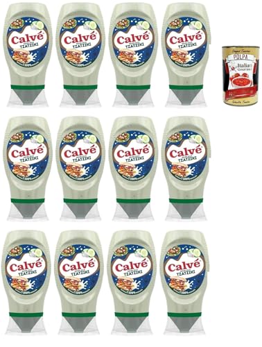 Calvé Tzaziki Sauce,Würzsoße auf Basis von Gurken und Knoblauch, Glutenfrei Würzsauce, Top Down 12x 250ml + Italian Gourmet polpa 400g Calvé Tzaziki Sauce,Würzsoße auf Basis von Gurken und Knoblauch, Glutenfrei Würzsauce, Top Down 12x 250ml + Italian Gourmet polpa 400g von Italian Gourmet E.R.