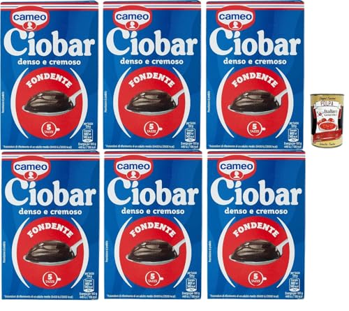 Cameo Ciobar Dark, Heiße Schokolade, Dichte und cremige Getränkemischung mit dunklem Schokoladengeschmack für 5 Tassen, Geeignet für die vegane Zubereitung, 6x 115g + Italian Gourmet polpa 400g Cameo Ciobar Dark, Heiße Schokolade, Dichte und cremige Getränkemischung mit dunklem Schokoladengeschmack für 5 Tassen, Geeignet für die vegane Zubereitung, 6x 115g + Italian Gourmet polpa 400g von Italian Gourmet E.R.
