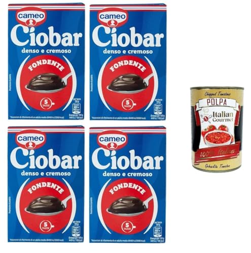 Cameo Ciobar Fondente, Pulver Zubereitung für Heiße Dunkle Schokolade Hot Chocolate 4x 115g-Packung, jede Packung enthält 5 Beutel à 23g + Italian Gourmet polpa 400g Cameo Ciobar Fondente, Pulver Zubereitung für Heiße Dunkle Schokolade Hot Chocolate 4x 115g-Packung, jede Packung enthält 5 Beutel à 23g + Italian Gourmet polpa 400g von Italian Gourmet E.R.