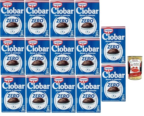 Cameo Ciobar Zero Heiße Schokolade ohne Zuckerzusatz (enthält von Natur aus Zucker), dichter und cremiger Getränkemix mit Schokoladengeschmack für 4 Tassen, 14x 76 g + Italian Gourmet polpa 400g von Italian Gourmet E.R.