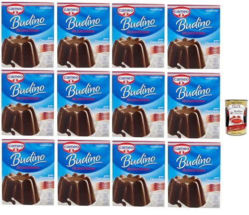 Cameo Cremige Pudding Mix mit Schokoladengeschmack, einfach zuzubereitendes Dessert, Die Packung enthält 2 Beutel mit je 4 Portionen für insgesamt 8 Portionen, 12x 180 g + Italian Gourmet polpa 400g Cameo Cremige Pudding Mix mit Schokoladengeschmack, einfach zuzubereitendes Dessert, Die Packung enthält 2 Beutel mit je 4 Portionen für insgesamt 8 Portionen, 12x 180 g + Italian Gourmet polpa 400g von Italian Gourmet E.R.