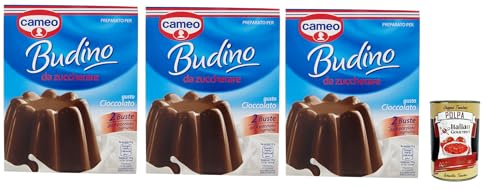 Cameo Cremige Pudding Mix mit Schokoladengeschmack, einfach zuzubereitendes Dessert, Die Packung enthält 2 Beutel mit je 4 Portionen für insgesamt 8 Portionen, 3x 180 g + Italian Gourmet polpa 400g Cameo Cremige Pudding Mix mit Schokoladengeschmack, einfach zuzubereitendes Dessert, Die Packung enthält 2 Beutel mit je 4 Portionen für insgesamt 8 Portionen, 3x 180 g + Italian Gourmet polpa 400g von Italian Gourmet E.R.