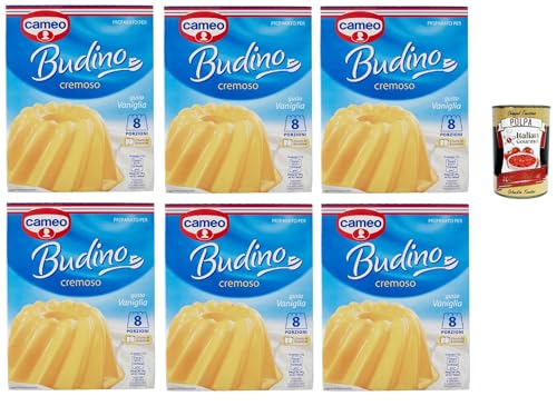 Cameo Cremige Pudding Mix mit Vanilla geschmack, einfach zuzubereitendes Dessert, Die Packung enthält 2 Beutel mit je 4 Portionen für insgesamt 8 Portionen, 6x 130 g + Italian Gourmet polpa 400g Cameo Cremige Pudding Mix mit Vanilla geschmack, einfach zuzubereitendes Dessert, Die Packung enthält 2 Beutel mit je 4 Portionen für insgesamt 8 Portionen, 6x 130 g + Italian Gourmet polpa 400g von Italian Gourmet E.R.