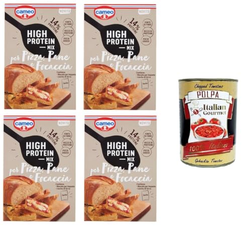Cameo High Protein Mix für Pizza, Brot und Focaccia 4x 307 g+ Italian Gourmet polpa 400g Cameo High Protein Mix für Pizza, Brot und Focaccia 4x 307 g+ Italian Gourmet polpa 400g von Italian Gourmet E.R.