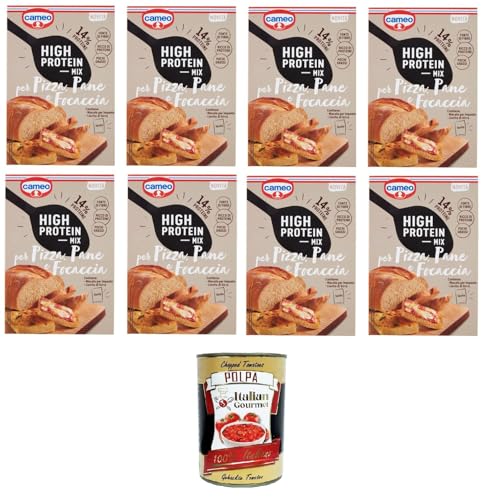 Cameo High Protein Mix für Pizza, Brot und Focaccia 8x 307 g+ Italian Gourmet polpa 400g Cameo High Protein Mix für Pizza, Brot und Focaccia 8x 307 g+ Italian Gourmet polpa 400g von Italian Gourmet E.R.