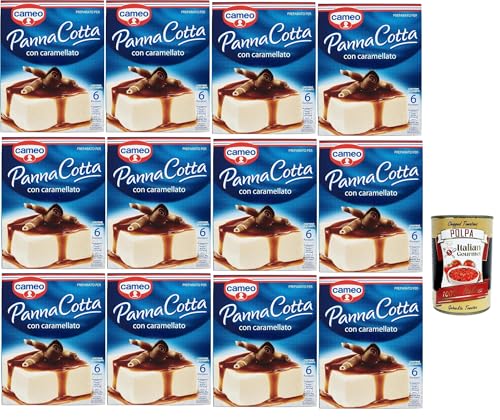 Cameo Panna Cotta Mix mit karamellisiertem, leicht zuzubereitendem Dessert, 1 Packung Mix und 1 Packung karamellisiertes, Karton mit 6 Portionen, 12x 97 g + Italian Gourmet polpa 400g Cameo Panna Cotta Mix mit karamellisiertem, leicht zuzubereitendem Dessert, 1 Packung Mix und 1 Packung karamellisiertes, Karton mit 6 Portionen, 12x 97 g + Italian Gourmet polpa 400g von Italian Gourmet E.R.