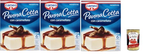 Cameo Panna Cotta Mix mit karamellisiertem, leicht zuzubereitendem Dessert, 1 Packung Mix und 1 Packung karamellisiertes, Karton mit 6 Portionen, 3x 97 g + Italian Gourmet polpa 400g Cameo Panna Cotta Mix mit karamellisiertem, leicht zuzubereitendem Dessert, 1 Packung Mix und 1 Packung karamellisiertes, Karton mit 6 Portionen, 3x 97 g + Italian Gourmet polpa 400g von Italian Gourmet E.R.