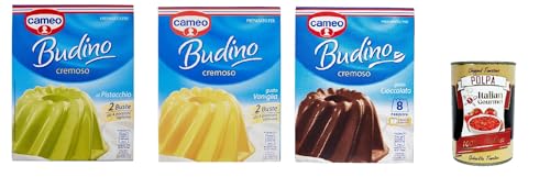 Cameo Preparato per Budino Cremoso Testpaket ,Mischung für cremigen Pistazienpudding, 3x 122g + Italian Gourmet polpa 400g von Italian Gourmet E.R.