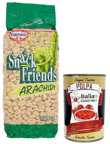 Cameo Snack Friends Arachidi,Geröstete und Gesalzene Erdnüsse Vakuumverpackungen 1Kg + Italian Gourmet Polpa di Pomodoro 400g Dose Cameo Snack Friends Arachidi,Geröstete und Gesalzene Erdnüsse Vakuumverpackungen 1Kg + Italian Gourmet Polpa di Pomodoro 400g Dose von Italian Gourmet E.R.