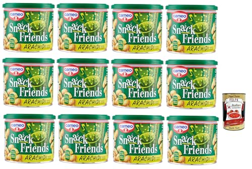 Cameo Snack Friends Arachidi 200 g, Geröstete und herzhafte Erdnüsse für Aperitif in einer Praxis erhalten mit einem Deckel Frische, ohne Palmöl, Vegan, 12x 200 g + Italian Gourmet polpa 400g Cameo Snack Friends Arachidi 200 g, Geröstete und herzhafte Erdnüsse für Aperitif in einer Praxis erhalten mit einem Deckel Frische, ohne Palmöl, Vegan, 12x 200 g + Italian Gourmet polpa 400g von Italian Gourmet E.R.