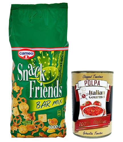 Cameo Snack Friends Bar Mix,Mischung aus Brezeln,Salzige Snacks 1Kg Beutel + Italian Gourmet Polpa di Pomodoro 400g Dose von Italian Gourmet E.R.