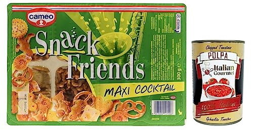 Cameo Snack Friends Maxi Cocktail,Mischung aus Brezeln,Salzige Snacks 300g + Italian Gourmet Polpa di Pomodoro 400g Dose von Italian Gourmet E.R.