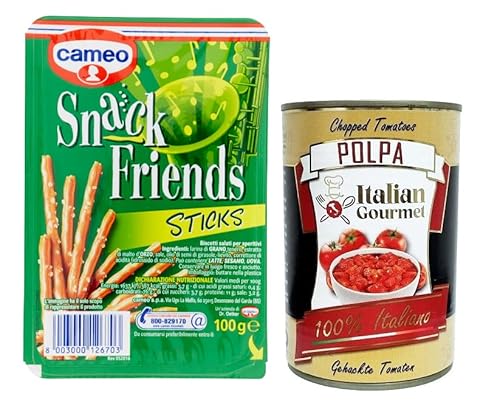 Cameo Snack Friends Sticks,Elsässer Sticks,Salzige Snacks 100g + Italian Gourmet Polpa di Pomodoro 400g Dose Cameo Snack Friends Sticks,Elsässer Sticks,Salzige Snacks 100g + Italian Gourmet Polpa di Pomodoro 400g Dose von Italian Gourmet E.R.