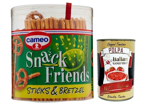 Cameo Snack Friends Sticks & Bretzel,Mix aus Brezeln,Salzige Snacks 300g + Italian Gourmet Polpa di Pomodoro 400g Dose von Italian Gourmet E.R.