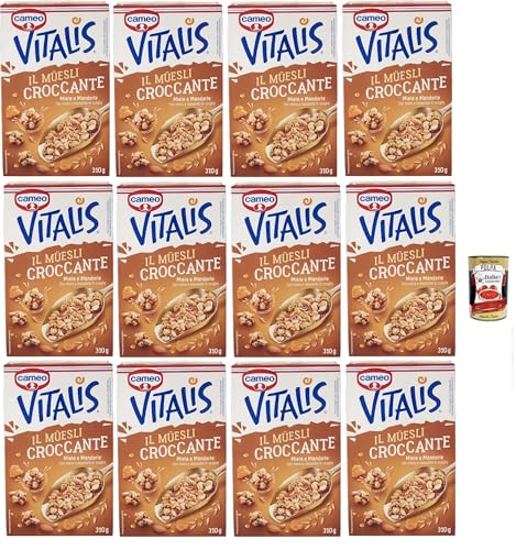 Cameo Vitalis Miele e Mandorle, Müsli knusprige getrocknete Honig und Mandeln Hafer Mandeln Anacardi Haselnüsse und Pekannusswalnüsse, 12x 310 g + Italian Gourmet polpa 400g Cameo Vitalis Miele e Mandorle, Müsli knusprige getrocknete Honig und Mandeln Hafer Mandeln Anacardi Haselnüsse und Pekannusswalnüsse, 12x 310 g + Italian Gourmet polpa 400g von Italian Gourmet E.R.