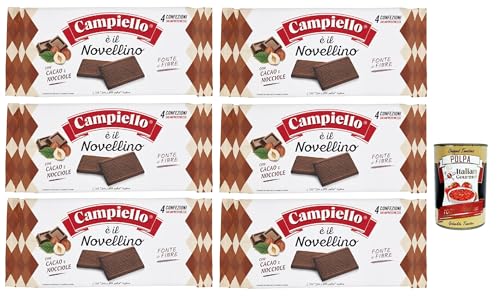 Campiello Novellino con cacao e nocciole, Kekse mit Kakao und Haselnüsse, 6x 350g Kuchen Butterkeks + Italian Gourmet polpa 400g Campiello Novellino con cacao e nocciole, Kekse mit Kakao und Haselnüsse, 6x 350g Kuchen Butterkeks + Italian Gourmet polpa 400g von Italian Gourmet E.R.