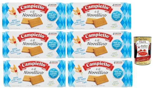 Campiello Novellino light, Kekse ohne Milch & ohne Eier, mit weniger Fett 6x 350g Kuchen Butterkeks + Italian Gourmet polpa 400g Campiello Novellino light, Kekse ohne Milch & ohne Eier, mit weniger Fett 6x 350g Kuchen Butterkeks + Italian Gourmet polpa 400g von Italian Gourmet E.R.