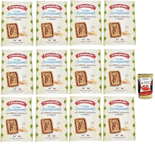 Campiello il Frollino del Buongiorno con Cereali Integrali e Crusca, Shortbread mit Vollmorde und Kleie, biscuits cookies 100% Italienische Kekse 12x 700g + Italian Gourmet polpa 400g Campiello il Frollino del Buongiorno con Cereali Integrali e Crusca, Shortbread mit Vollmorde und Kleie, biscuits cookies 100% Italienische Kekse 12x 700g + Italian Gourmet polpa 400g von Italian Gourmet E.R.