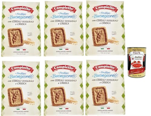 Campiello il Frollino del Buongiorno con Cereali Integrali e Crusca, Shortbread mit Vollmorde und Kleie, biscuits cookies 100% Italienische Kekse 6x 700g + Italian Gourmet polpa 400g Campiello il Frollino del Buongiorno con Cereali Integrali e Crusca, Shortbread mit Vollmorde und Kleie, biscuits cookies 100% Italienische Kekse 6x 700g + Italian Gourmet polpa 400g von Italian Gourmet E.R.