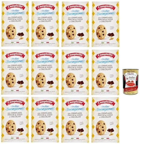 Campiello il Frollino del Buongiorno con Cornflakes, Fiocchi di Avena e Cioccolato, Corn Flakes Biscuit, Haferflocken und Schokolade, 12x 300 g + Italian Gourmet polpa 400g Campiello il Frollino del Buongiorno con Cornflakes, Fiocchi di Avena e Cioccolato, Corn Flakes Biscuit, Haferflocken und Schokolade, 12x 300 g + Italian Gourmet polpa 400g von Italian Gourmet E.R.