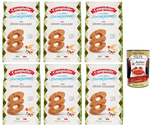 Campiello il Frollino del Buongiorno con Grano Saraceno, Shortbread mit Buchweizen, biscuits cookies 100% Italienische Kekse 6x 350g + Italian Gourmet polpa 400g Campiello il Frollino del Buongiorno con Grano Saraceno, Shortbread mit Buchweizen, biscuits cookies 100% Italienische Kekse 6x 350g + Italian Gourmet polpa 400g von Italian Gourmet E.R.