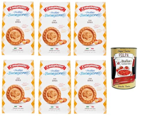 Campiello il Frollino del Buongiorno con Uova, Keks -Shortbread mit Eiern, cookies with eggs, 6x 350 g + Italian Gourmet polpa 400g Campiello il Frollino del Buongiorno con Uova, Keks -Shortbread mit Eiern, cookies with eggs, 6x 350 g + Italian Gourmet polpa 400g von Italian Gourmet E.R.