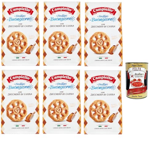 Campiello il Frollino del Buongiorno con zucchero di canna, Shortbread mit brauner Zucker, biscuits cookies 100% Italienische Kekse 6x 350g + Italian Gourmet polpa 400g Campiello il Frollino del Buongiorno con zucchero di canna, Shortbread mit brauner Zucker, biscuits cookies 100% Italienische Kekse 6x 350g + Italian Gourmet polpa 400g von Italian Gourmet E.R.