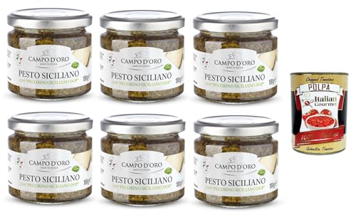 Campo D'Oro- Pesto Siciliano Con pecorino siciliano Dop Sizilianisches Pesto mit sizilianischem Pecorino DOP 6x 180gr + Italian Gourmet polpa 400g Campo D'Oro- Pesto Siciliano Con pecorino siciliano Dop Sizilianisches Pesto mit sizilianischem Pecorino DOP 6x 180gr + Italian Gourmet polpa 400g von Italian Gourmet E.R.