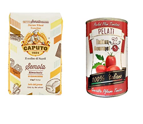 Caputo - Hartweizengrieß - Semola di grano duro rimacinata 1kg + Italian Gourmet Pomodori 100% italienisch Pelati Ganze Geschälte Pflaume Tomaten sauce dose 400g Caputo - Hartweizengrieß - Semola di grano duro rimacinata 1kg + Italian Gourmet Pomodori 100% italienisch Pelati Ganze Geschälte Pflaume Tomaten sauce dose 400g von Italian Gourmet E.R.