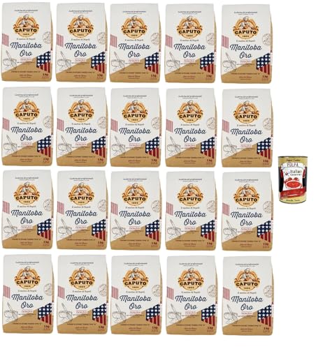 Caputo Manitoba Oro Farina, "0" weicher Weizenmehl, Elastisches Mehl mit einem hohen Proteinwert, ideal für Gebäck und eingelassenes Produkt. 20x 1 Kg + Italian Gourmet polpa 400g Caputo Manitoba Oro Farina, "0" weicher Weizenmehl, Elastisches Mehl mit einem hohen Proteinwert, ideal für Gebäck und eingelassenes Produkt. 20x 1 Kg + Italian Gourmet polpa 400g von Italian Gourmet E.R.