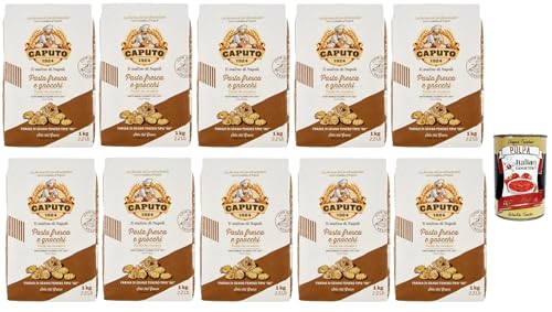 Caputo Pasta Fresca e Gnocchi Farina, "00" weicher Weizenmehl, Mehl mit elastischer Konsistenz ideal, um Ihren Pasta Geschmack zu verleihen, 10x 1 Kg + Italian Gourmet polpa 400g Caputo Pasta Fresca e Gnocchi Farina, "00" weicher Weizenmehl, Mehl mit elastischer Konsistenz ideal, um Ihren Pasta Geschmack zu verleihen, 10x 1 Kg + Italian Gourmet polpa 400g von Italian Gourmet E.R.