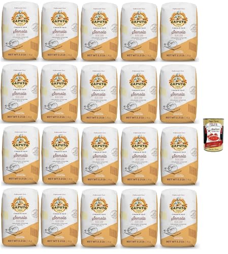 Caputo Semola di grano duro rimacinata, Durum Weizen Grieß, Hartweizengrieß fein für die perfekte Pasta und Pizza 20x 1 Kg + Italian Gourmet polap 400g Caputo Semola di grano duro rimacinata, Durum Weizen Grieß, Hartweizengrieß fein für die perfekte Pasta und Pizza 20x 1 Kg + Italian Gourmet polap 400g von Italian Gourmet E.R.
