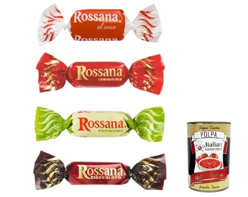 Caramelle Rossana Gran Selezione Assortimento, Auswahl verschiedener Geschmacksrichtungen 1 kg + Italian Gourmet polpa 400g von Italian Gourmet E.R.